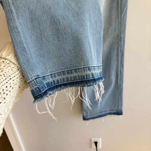 LOFT Unpicked Hem High Rise Wide Leg Jeans Light Indigo Wash 26 - Picture 5 of 11